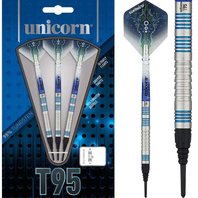 T95 CORE XL BLUE - 95% TUNGSTEN SOFT TIP DARTS 18G