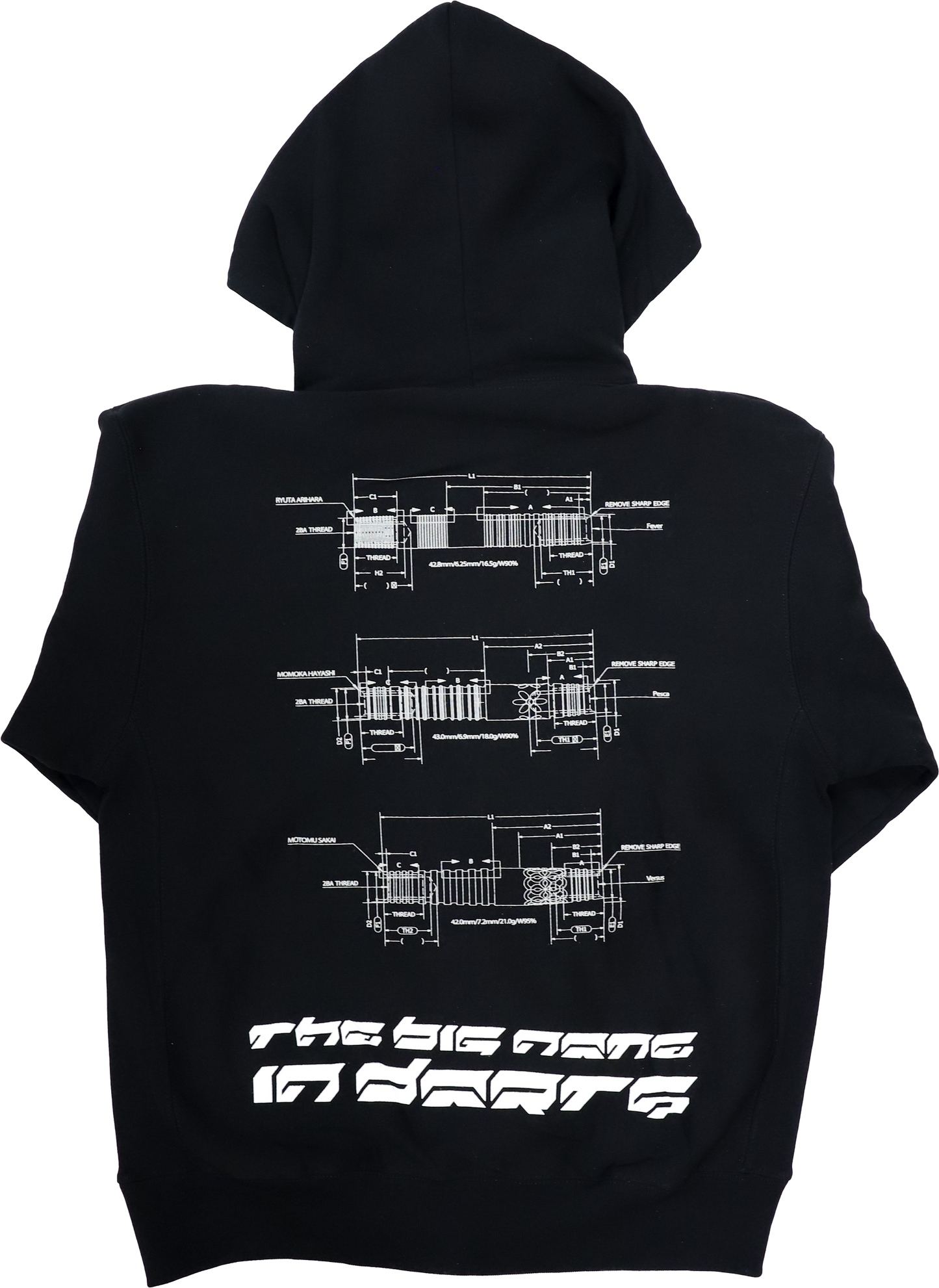 unicorn 図面デザイン ジップパーカー