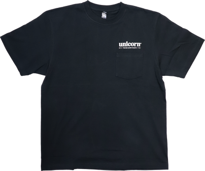 Unicorn 図面デザイン ポケットTシャツ