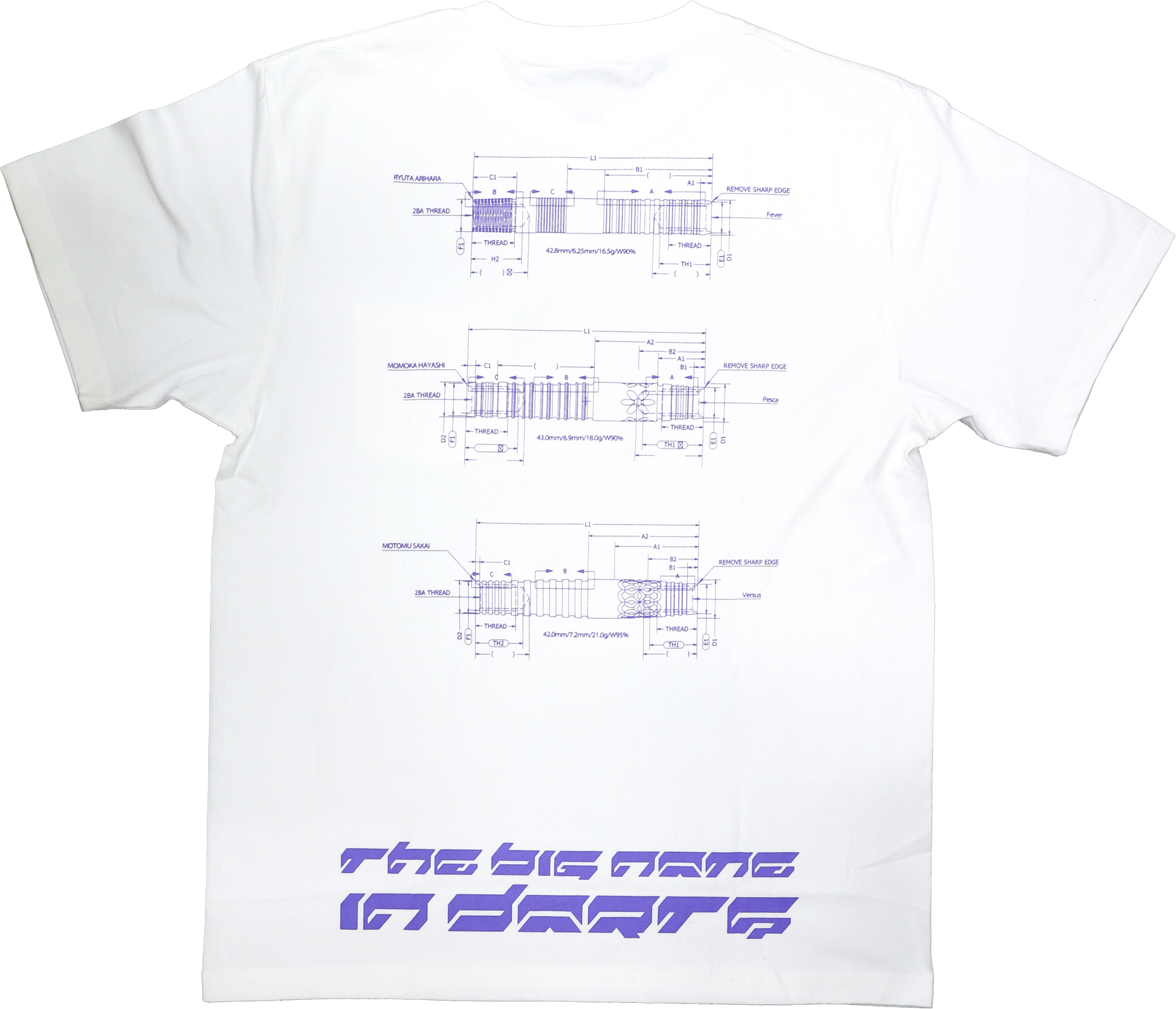 Unicorn 図面デザイン ポケットTシャツ
